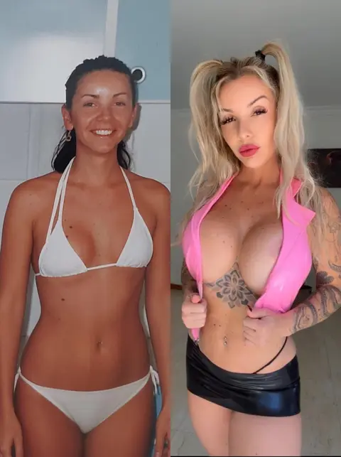 From a shy brunette to a total bimbo doll