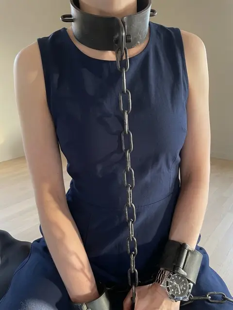 Using my heavy medieval restraints for a little selfbondage...